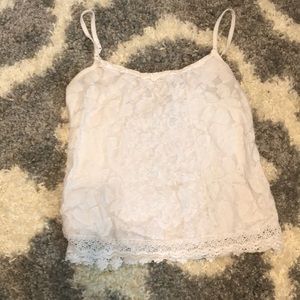 Aeropostale white lace short tank XS